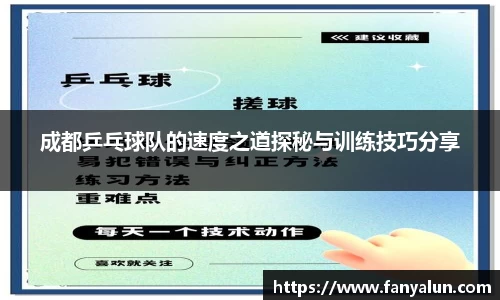 成都乒乓球队的速度之道探秘与训练技巧分享